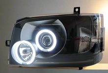 TOYOTA HIACE JDM Black Projector Headlights  with Halo Rings 2004 - 2010