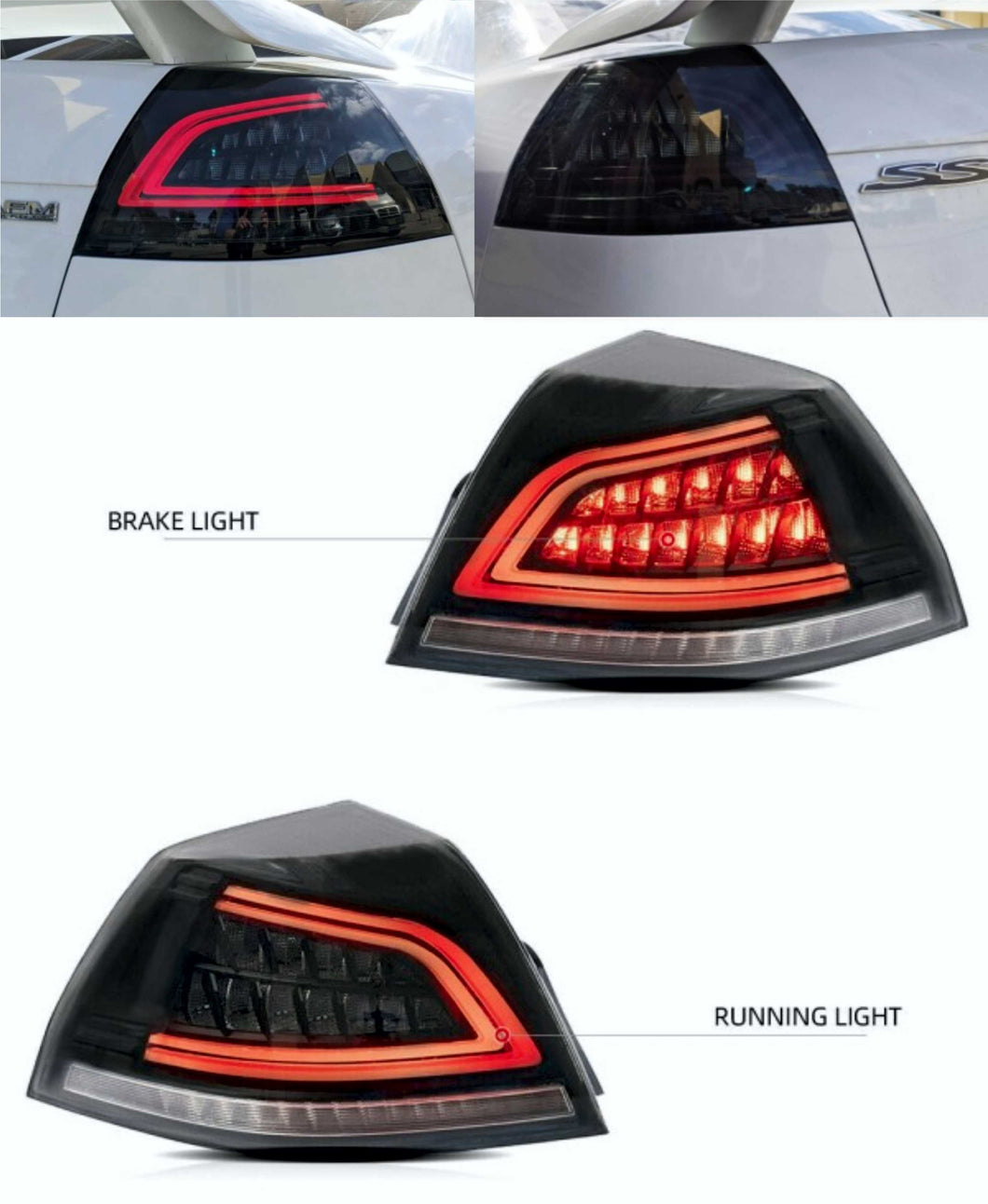 Holden Commodore Smoked 3D LED Sequential Indicator Tail Lights VE HSV Omega SV6 2006 - 2013