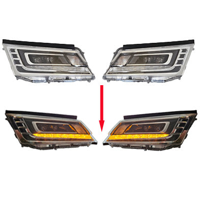 TOYOTA HIACE JDM BLACK Head Lights for 300 series