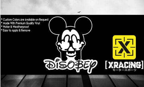 JDM STICKER DISOBEY MICKEY MOUSE  FUNNY CAR STICKER DECAL [XRACING]  #127