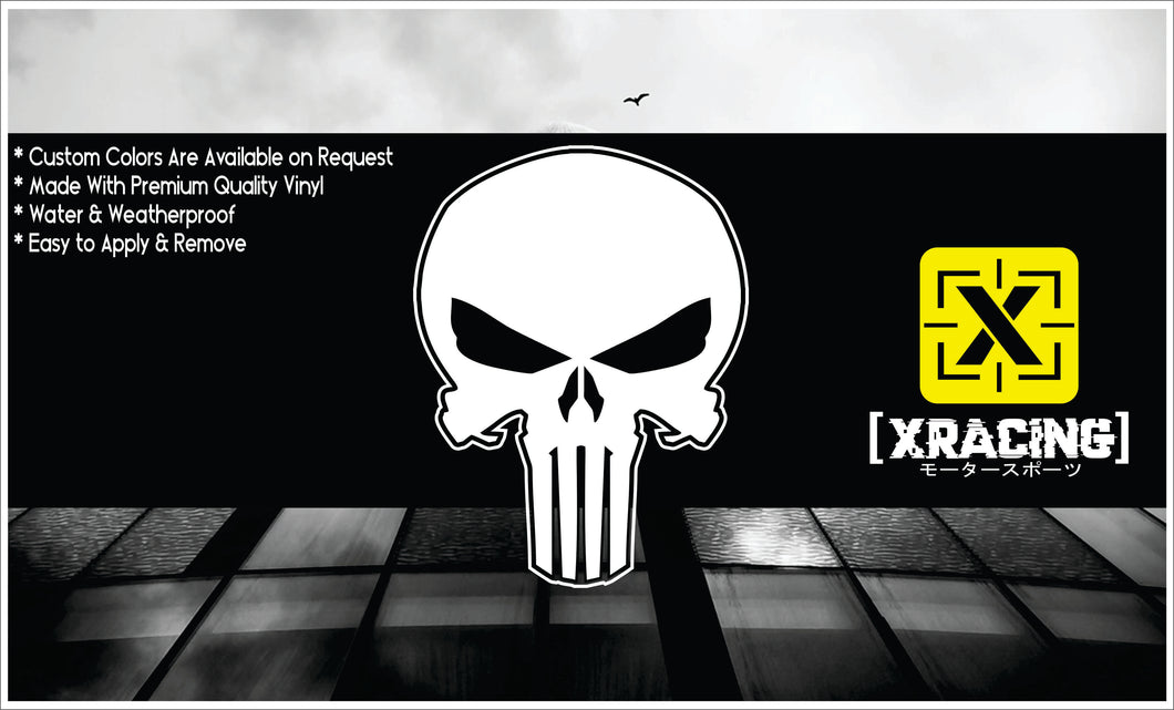 JDM STICKER PUNISHER SKULL TRUCK UTE CAR STICKER DECAL [XRACING] #128