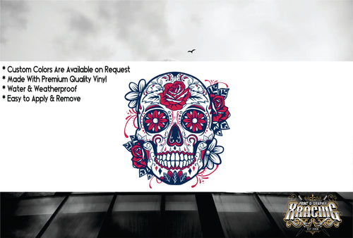 JDM STICKER SUGAR CANDY SKULL FUN DRIFT CAR STICKER [XRACING] #!