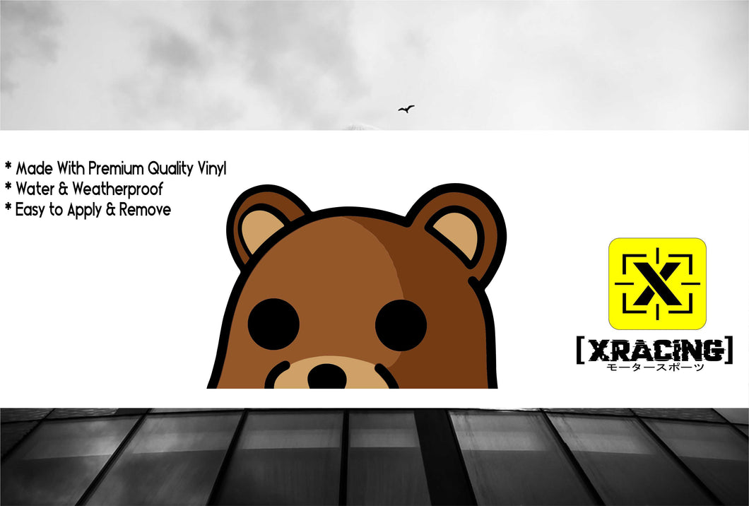 JDM STICKER PEDO BEAR * PEEKING * FUNNY CAR STICKER [XRACING] #201