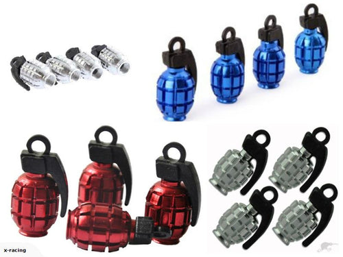 Grenade Tyre Air Valve Caps / Dust Caps *XRACING*