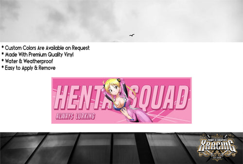 JDM SLAP HENTAI SQUAD 2 JDM STICKER FUNNY CAR STICKER DECAL [XRACING] #338