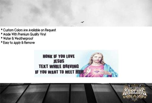 JDM SLAP HONK IF YOU LOVE JESUS JDM STICKER FUNNY CAR STICKER  [XRACING] #245