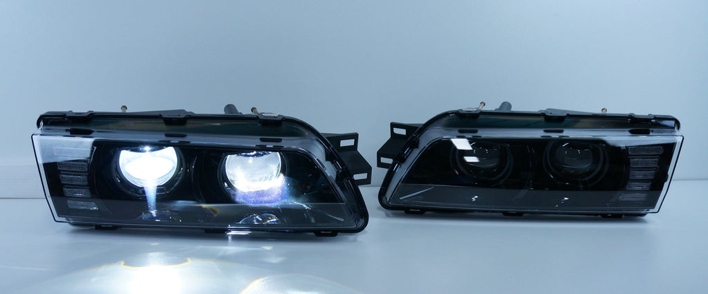 Led Light Bar R32 Nissan Skyline R32 GTR GTST COPLUS Dual LED Projector Headlights 1989 ...
