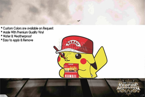 JDM ANIME PEEKING PIKA KAWII SLAP STICKER DECAL [XRACING] #410