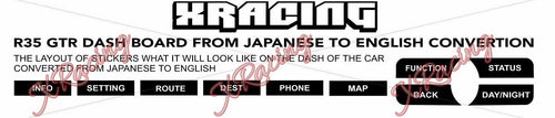 R35 GTR Dash Button Sticker Kit FROM JAPANESE TO ENGLISH