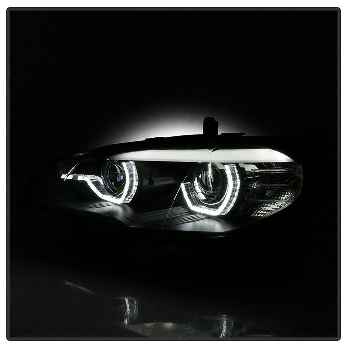 Black 3D Dual LED DRL Projector Head Lights for 2007 - 2010