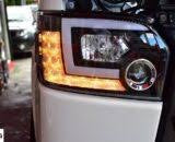 Toyota Hiace Crystal JDM DRL Coplus Style Black Head Lights  2014 - 2018