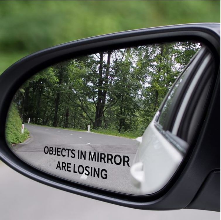 JDM STICKER OBJECTS IN THE MIRROR ARE LOSING x2 FUNNY CAR STICKER [XRACING]